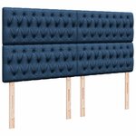 vidaXL Sommier à lattes de lit avec matelas Bleu 200x200 cm Tissu