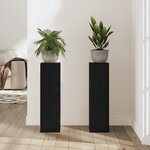 vidaXL Supports pour Plantes - 2 Pièces en Chêne Noir - 17 x 17 x 60 cm - Bois d'Ingénierie