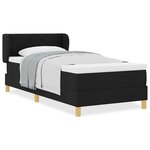 vidaXL Lit à Ressorts avec Matelas Crème 90x200 cm Tissu Noir