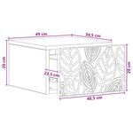 vidaXL Cabinet de chevet mural 2 pièces Blanc 49 x 34 5 x 20 cm