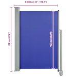 vidaXL Auvent latéral rétractable de patio 120x300 cm Bleu