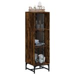 vidaXL Buffet avec portes en verre chêne fumé 35x37x120 cm