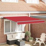 vidaXL Auvent Rétractable Rouge 300 x 250 cm tissu