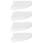 vidaXL Étagères d'angle flottantes 4 Pièces blanc 35x35x3 8 cm MDF