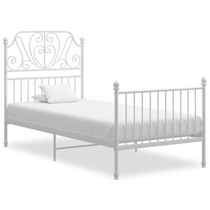 vidaXL Cadre de lit sans matelas blanc métal 90x200 cm