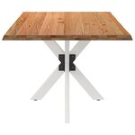 vidaXL Table à manger marron clair bois de chêne massif rectangulaire