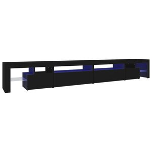 vidaXL Meuble TV avec lumières LED Noir 290x36 5x40 cm