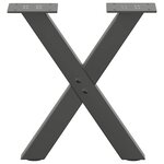 vidaXL Pieds de table basse en forme de X  2 pièces  anthracite  37 x (30-31) cm  acier