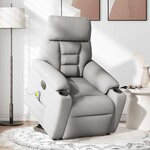 vidaXL Fauteuil inclinable de massage électrique gris nuage tissu