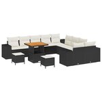 vidaXL Ensemble de canapé de jardin 13 Pièces Noir  Crème 80 x 80 x 71 cm
