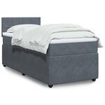 vidaXL Sommier à lattes de lit avec matelas Gris foncé 100x200 cm