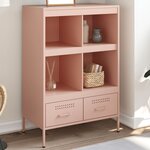 vidaXL Buffet haut rose 68x39x101 5 cm acier