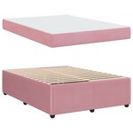 vidaXL Cadre de lit avec matelas Rose 160 x 200 cm Velours