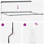 vidaXL Auvent Rétractable Rayure rouge et blanche 500x300 cm tissu