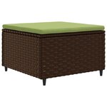 vidaXL Salon de jardin 4 Pièces avec coussins Marron Résine tressée