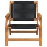 vidaXL Set de 2 chaises de jardin noires 67x77x73 cm en Bois d'Acacia Massif
