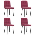 vidaXL Chaises à manger lot de 4 Rouge bordeaux Velours