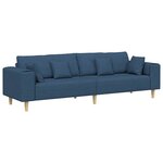 vidaXL Canapé avec coussin Bleu 250 x 77 x 76 cm tissu