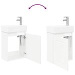 vidaXL Meuble de salle de bain avec robinet Blanc brillant