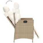 vidaXL Ensemble à manger de jardin et coussins 3 Pièces Beige poly rotin