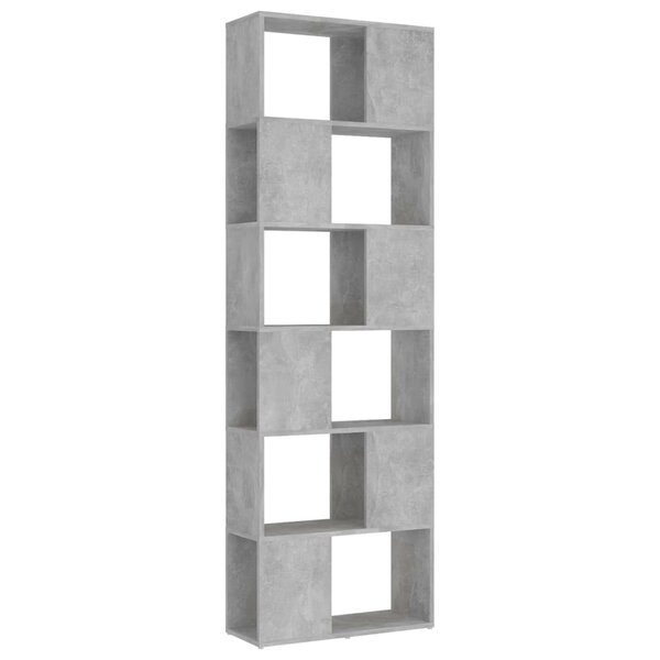 vidaXL Bibliothèque/Séparateur de pièce Gris béton 60x24x186 cm