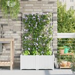 vidaXL Jardinier avec treille 2 Pièces blanc 80x40x143 cm