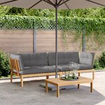 vidaXL Canapés d'angle palette de jardin 2 Pièces et coussins bois acacia