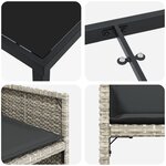 Ensemble de salle à manger jardin de 9 pièces avec coussins Gris clair Poly Rattan