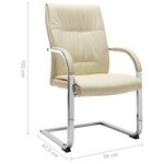 vidaXL Chaise de bureau cantilever Crème Similicuir