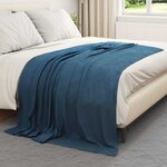 vidaXL Jeté Bleu marine 200 x 150 cm Toison