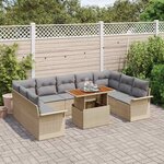 vidaXL Ensemble de canapé de jardin 10 Pièces beige et gris clair