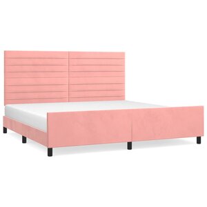vidaXL Cadre de lit sans matelas rose 200x200 cm velours