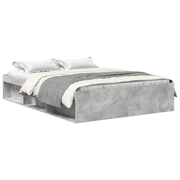 vidaXL Cadre de lit sans matelas gris béton 120x190 cm