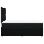 vidaXL Sommier à lattes de lit avec matelas noir 120x190 cm tissu