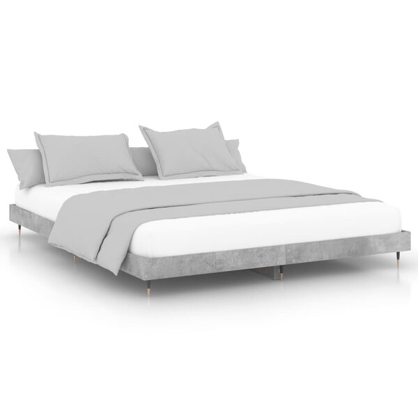 vidaXL Cadre de lit gris béton 200x200 cm bois d'ingénierie