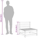 vidaXL Canapé central de jardin noir bois de pin massif