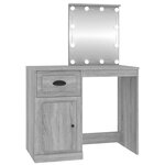 vidaXL Coiffeuse avec LED sonoma gris 90x50x132 5 cm bois d'ingénierie