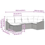 vidaXL Ensemble de Canapés avec coussin 6 Pièces Noir polyrotin
