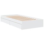 vidaXL Cadre de lit avec tiroirs sans matelas blanc 90x200 cm