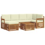 vidaXL Ensemble de canapés d'extérieur 7 pc Naturel et Crème Polyester