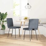 vidaXL Chaises à manger lot de 2 Gris foncé Velours
