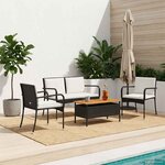 vidaXL Ensemble de jardin avec coussin acier