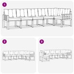 vidaXL Ensemble de canapés d'extérieur 6 Pièces Blanc et Beige