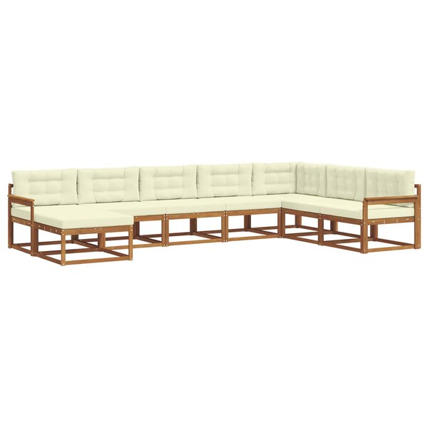 vidaXL Ensemble de canapés d'extérieur 8 pc Naturel et Crème
