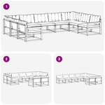 vidaXL Ensemble de canapés d'extérieur 9 pc Blanc et gris clair