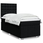 vidaXL Sommier à lattes de lit et matelas Noir 80x200 cm Tissu