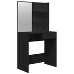 vidaXL Coiffeuse avec miroir noir 74 5x40x141 cm