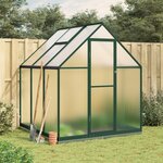 vidaXL Serre avec cadre de base vert 169x169x202 cm aluminium