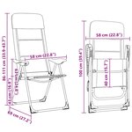 vidaXL Chaise de camping lot de 2 Gris 58x69x111 cm Aluminium