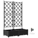vidaXL Jardinières de jardin 1 pc Noir 80 x 40 x 126 cm Plastique